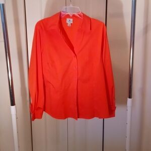EUC Deep coral long sleeve button-up Oxford shirt